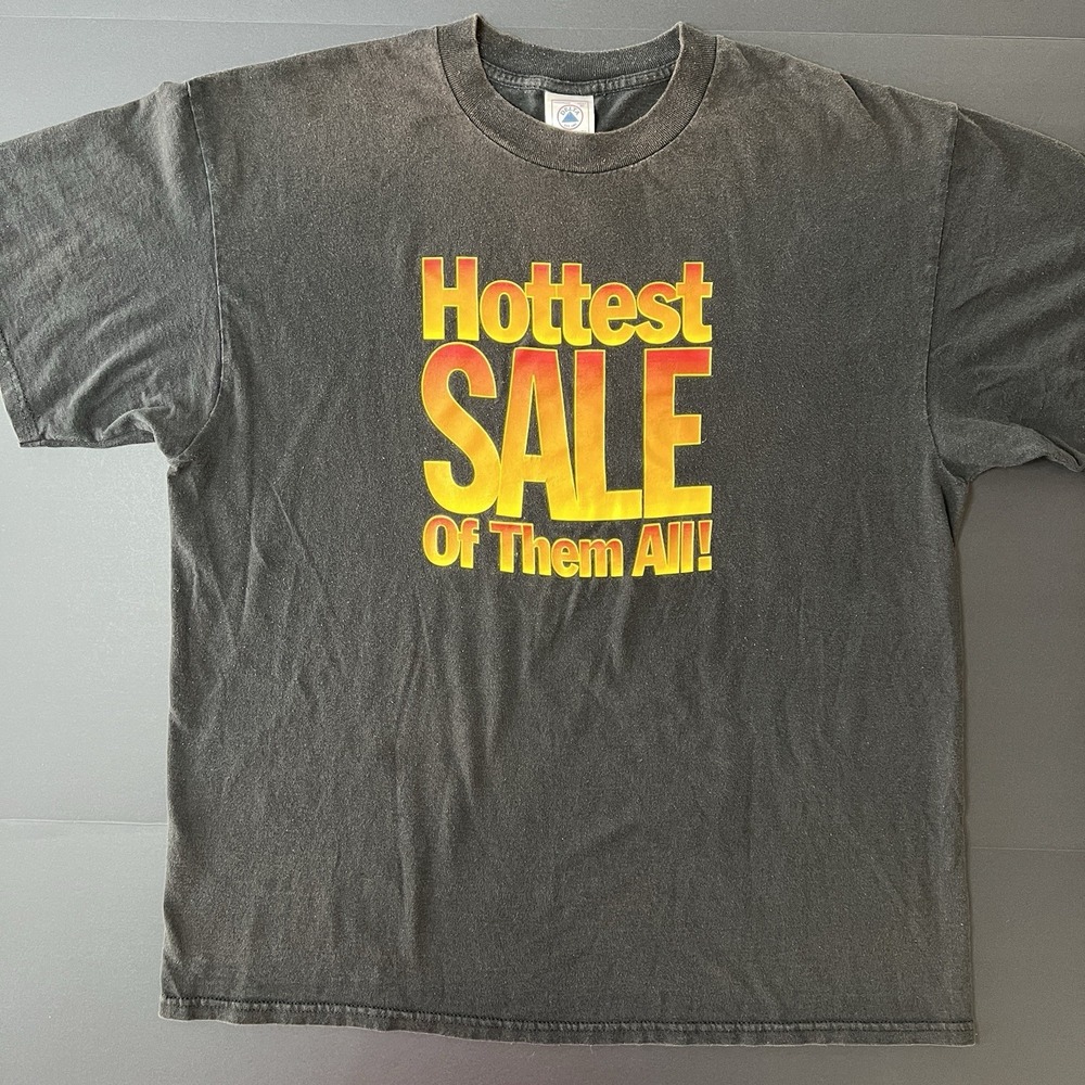 Vintage JC Penney Hottest Sale Of Them All Promo T Shirt Mens XL Black Y2K